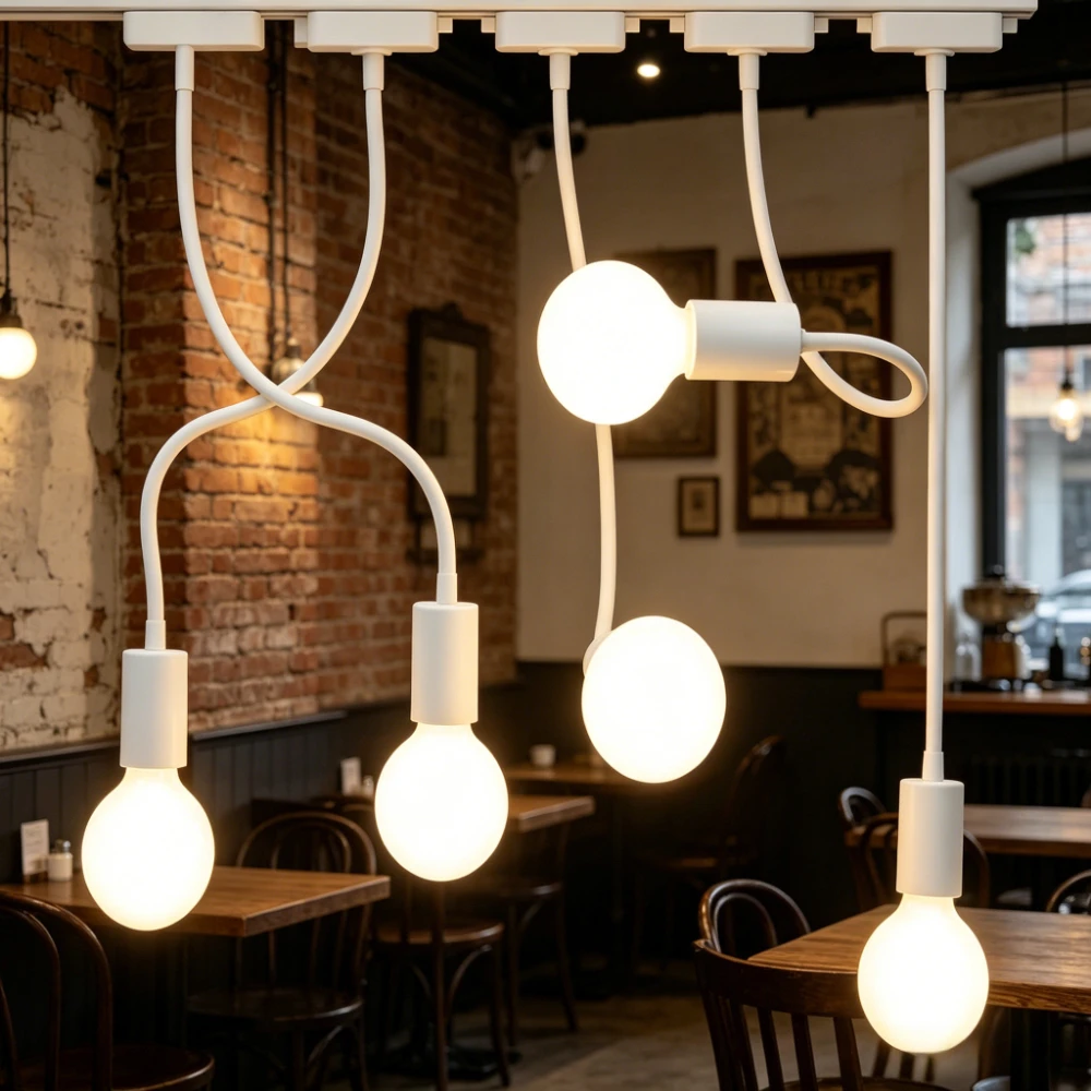 JOYINLED Track Light Aluminum Rail Track Hanging Lamp E27 Lamp Kitchen Lighting Loft Pendant Lamp Second Line Slide Light