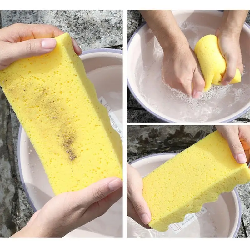 Car Wash Sponges Non Scratch Absorbent Wavy Shaped Car Sponges For Washing Portable Soft Wheel Sponge For Bathroom Motorcycle