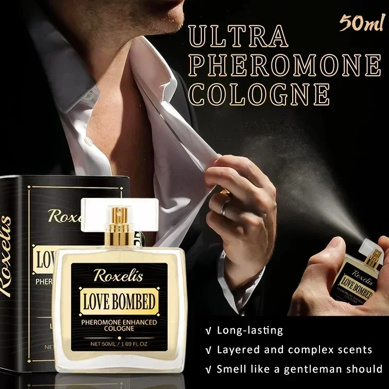 50ml Original Authentic Long-Lasting Pheromone Body Spray Man\'s Cologne With Dating Fresh Blue Light Elegance Smell Remover