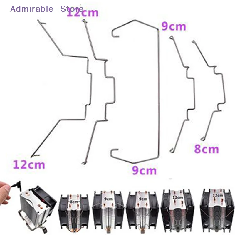 [W]1 pair of CPU heatsink fan hooks retaining bracket Fan clips Spring steel fan clips secure the fan to the heatsink