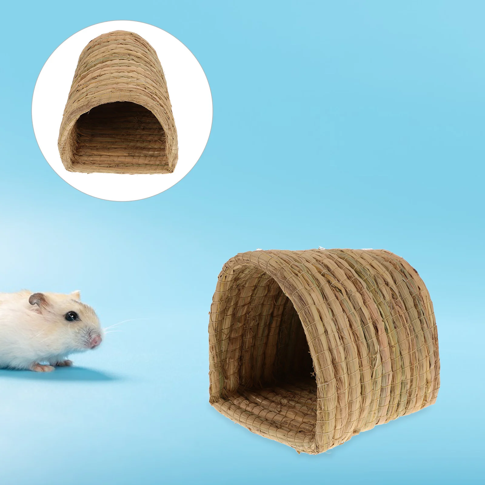 

Straw Woven Pet Nest Small Size Chicken Laying For Chickens Hamsters Rabbits Semi-Enclosed Bed Cozy Secure Farm