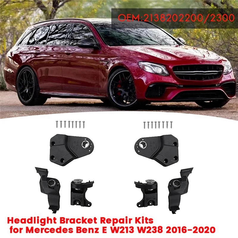 Front Headlight Bracket Repair Kit For Mercedes Benz E W213 W238 16-20 Head Light Holder Fixed Screw