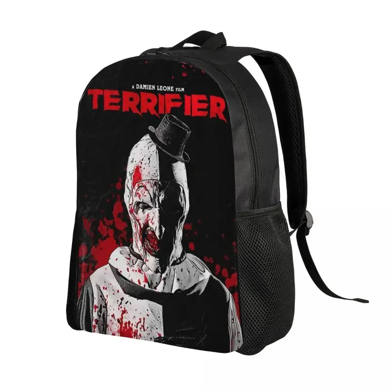 Mochilas personalizadas de filme terrificador, Escola universitária estudante Bookbag, Se encaixa 15 "Laptop, Horror Halloween Clown Bags, Homens e mulheres