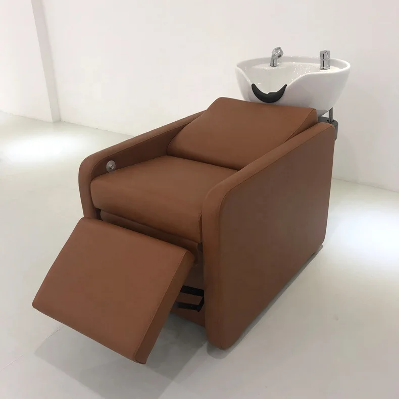 

High-End Barber Shop Shampoo Bed, European Simple Design, Salon Flush Bed, Half-Lying Position, Stylish Hair Salon Equipment