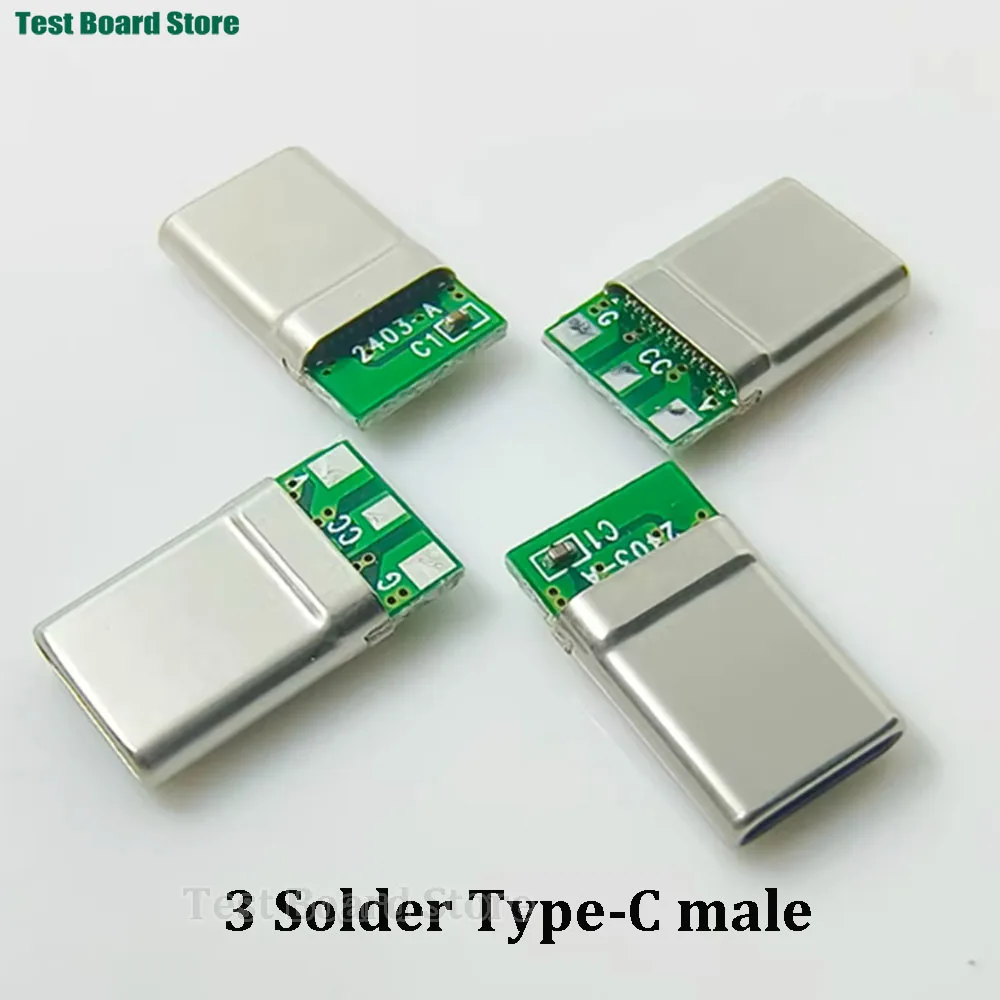 1Set Type C Male Connector 3 Solder Joint CC Pin CTOC5 With Capacitor Notebook Adapter PD Three Wire Charging Head With Shell - Detail 1