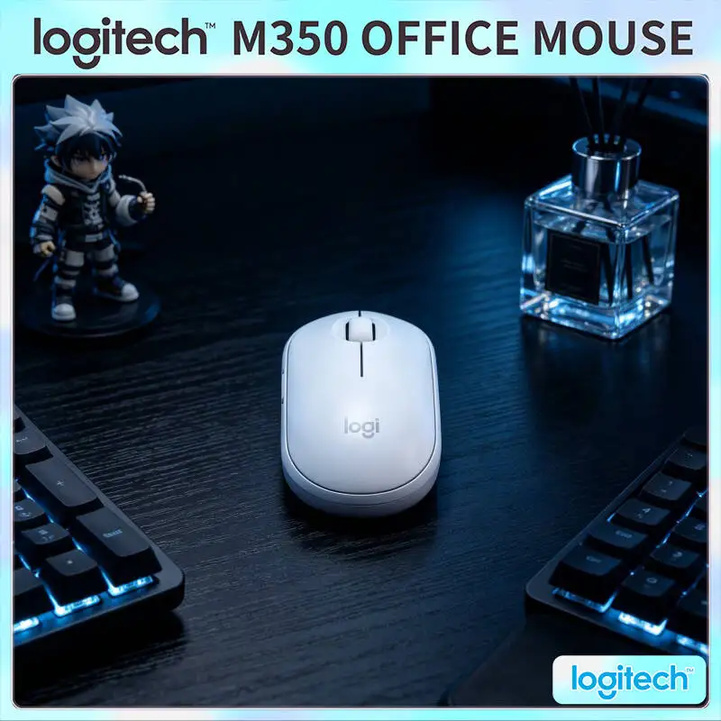 

Logitech M350 Ergonomic Pebble Mouse - Comfort Grip, 10m Range, USB Receiver, Recycled Plastic, Eco-Conscious User’s Choice