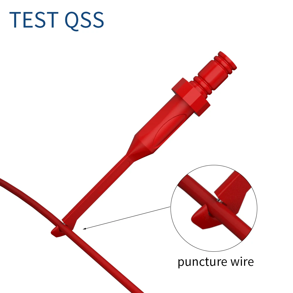 QSS 2PCS Test Hook Non-Destructive Puncture Wire-Piercing Probe with 4MM Jack for Automotive Repair