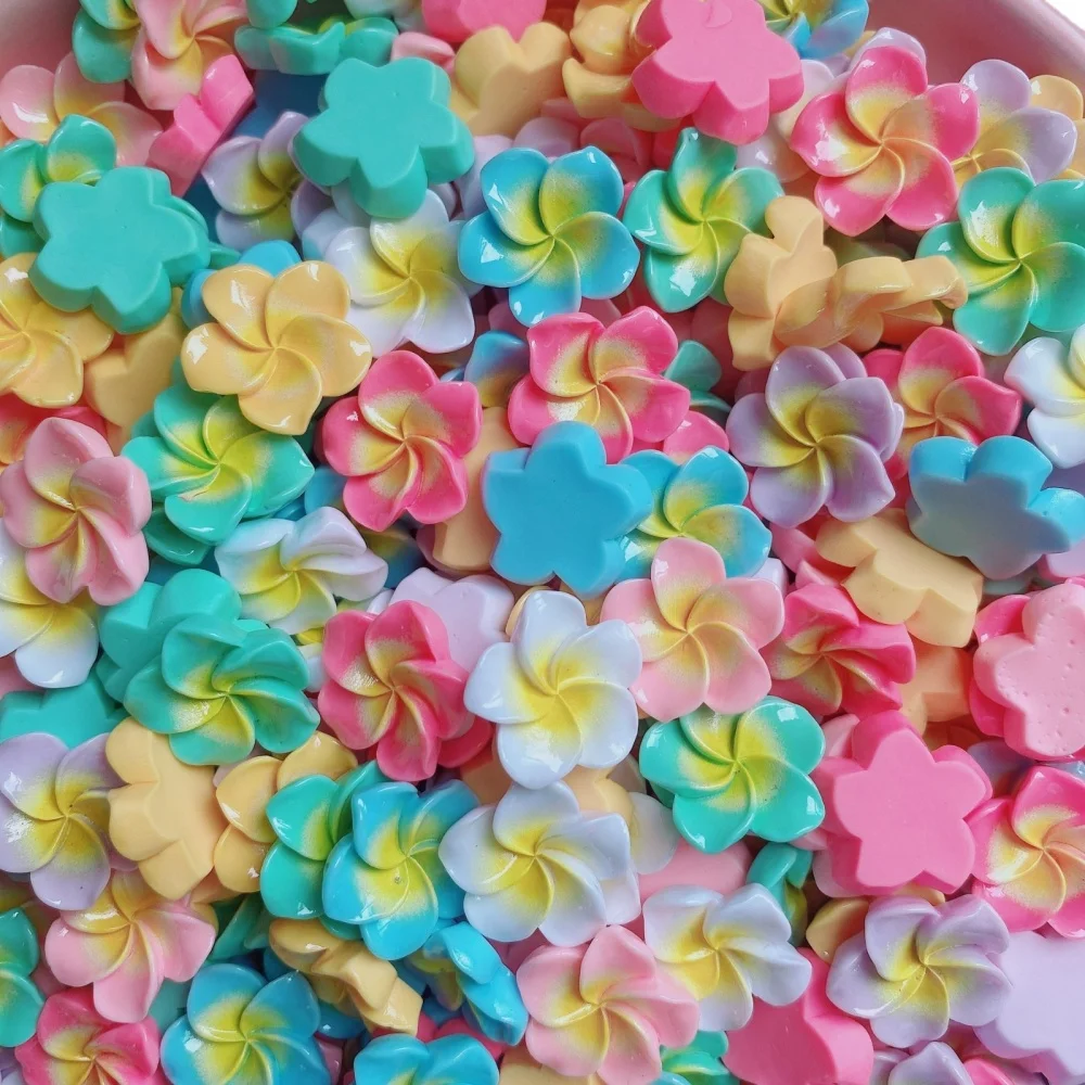 10-50Pcs New Resin Flower Flat Back Cartoon Scrapbook Figurine DIY Bow Hairpin Material Home Decor Accessories