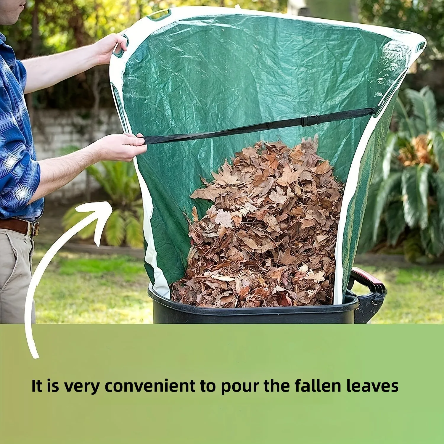 Round Foldable Garden Leaf Receiver, Pop-up Dustpan Accessory for Outdoor Horticultural Waste Pickup