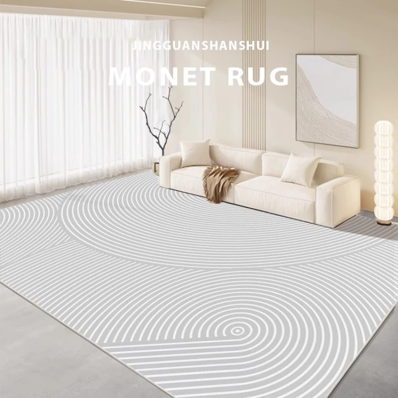 

Minimalist Line Decorate Living Room Carpets Large Area Print Bedroom Rugs Home Fashion Light Luxury Plush Mat Ковер Tapis 러그