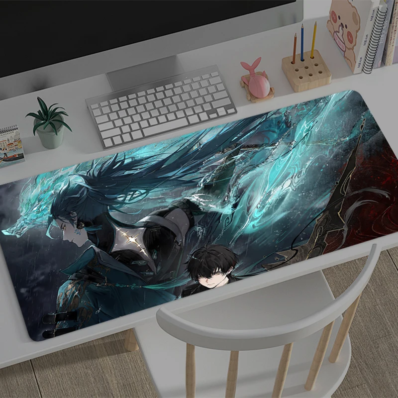 Mousepad New Wuthering Waves Jiyan Large Mouse Mat MousePads Game Office Carpet Soft Anti-slip Desktop PC Anime game Mouse Pad