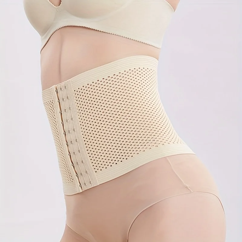 Hollow out four season abdominal band with breathable waist band, elastic rubber band, and beautiful body waist band