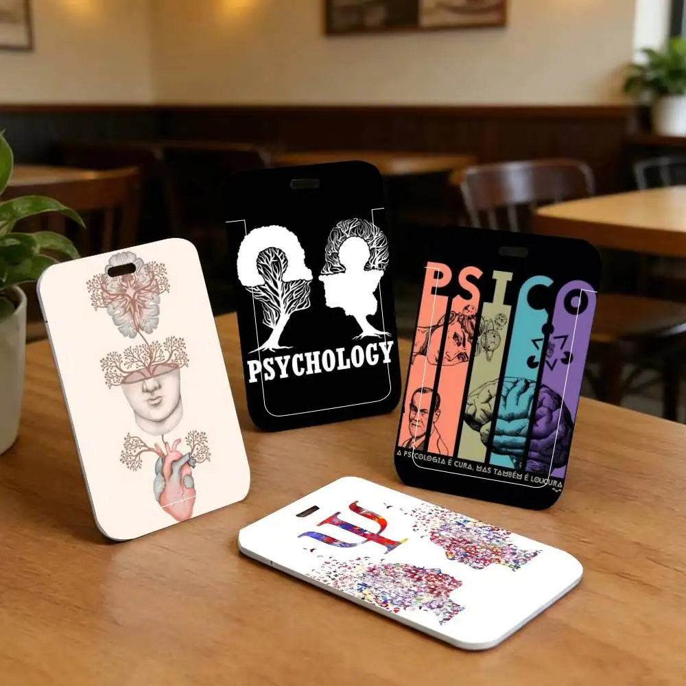 Psychologist Profession Psychology ID Card Holder Neck Strap Pendant Door Badge Holder Lanyards Keychain Work Credential