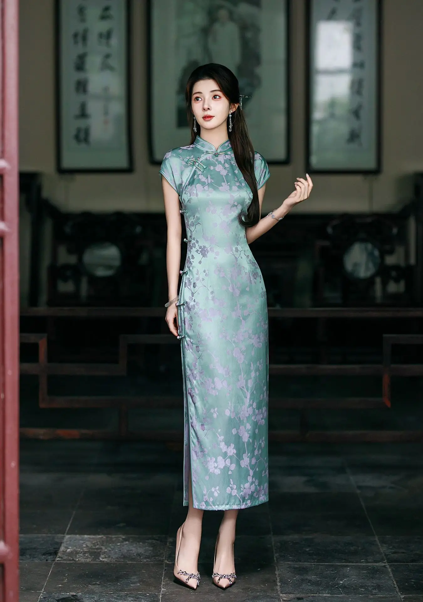 

2025 Retro Women's Temperament Republic of China Style Summer Qipao Daily Wearable Long Modified Dress Qipao Dress