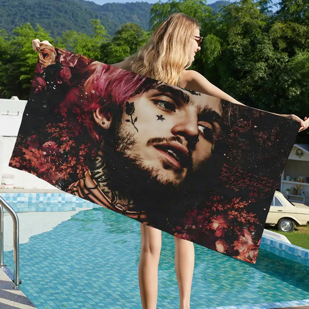 Classic Emo Rapper L-Lil P-Peep Anime Beach Swimming Towel Soft Absorbent Washcloth Children's Gifts for Kids Travel Camping Gym