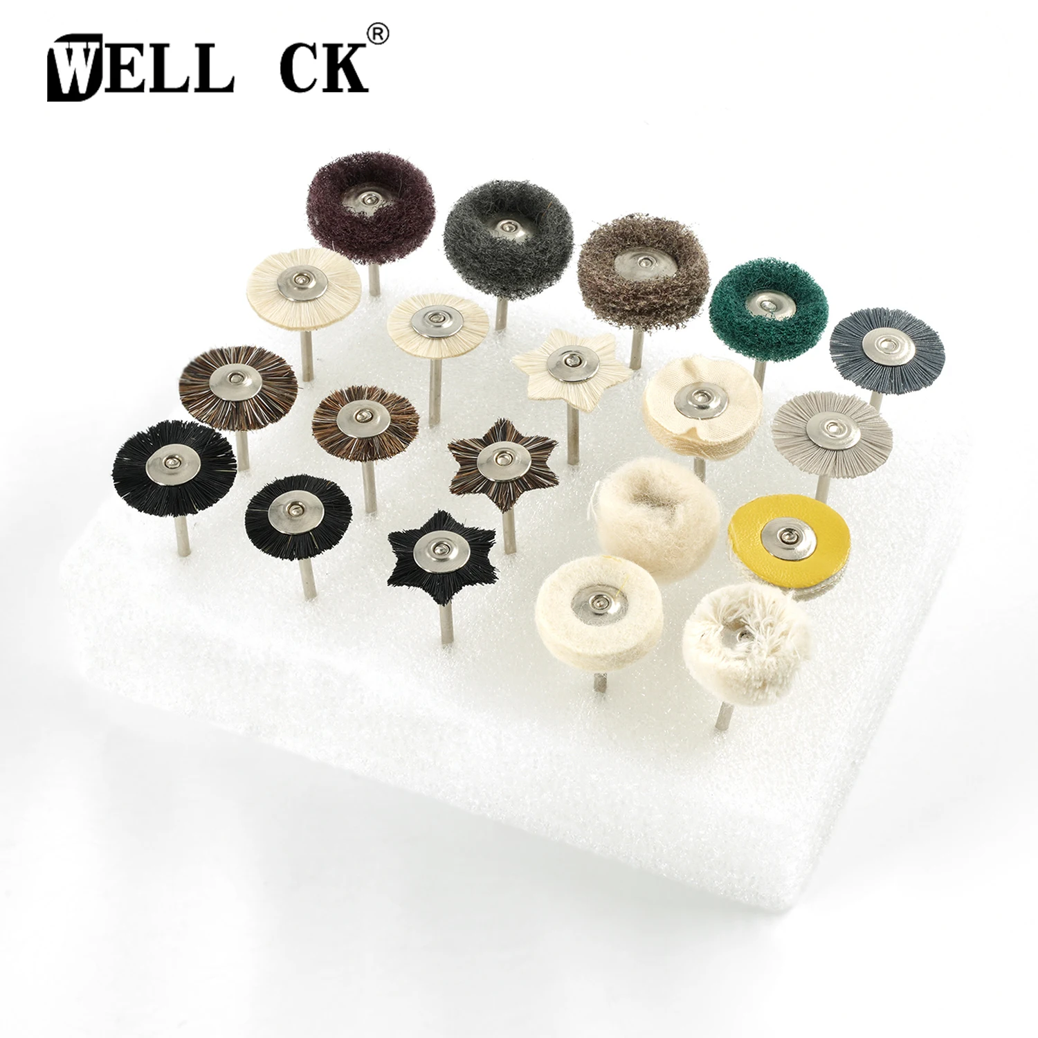 20pcs/Box WELLCK Dental Polishing Brush HP Kit Leather Buff Brush Grinding Polishing Ceramics Porcelain Dentist Tools Dental Lab