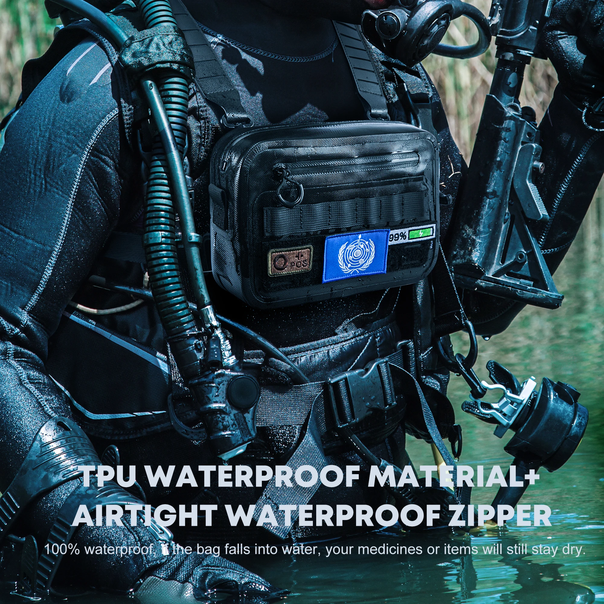 

WILD HEART Multifunctional Waterproof Tactical Chest Bag 2L Portable Outdoor Pack for Running Hiking Training