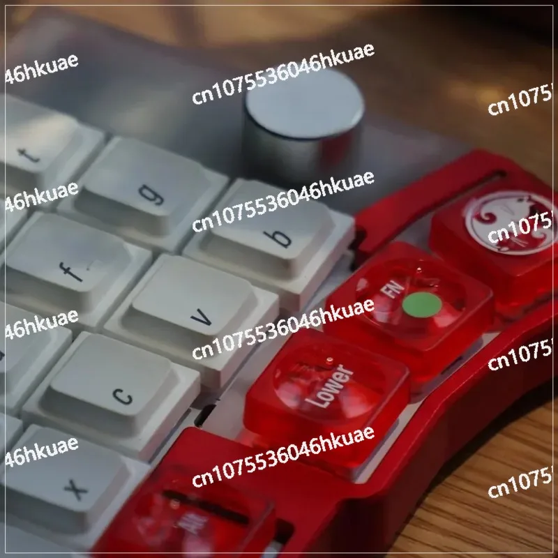 Ergonomic Split Mechanical Keyboard with Knobs, Wireless Low Profile CNC Aluminum Keyboard Support Vial