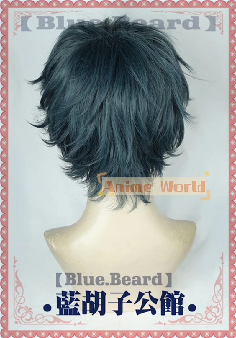 New Game Arknights Cosplay Faust Mephisto Pheles Wig Ink Blue Green Synthetic Wig Costume Halloween Party Play Wigs Hair