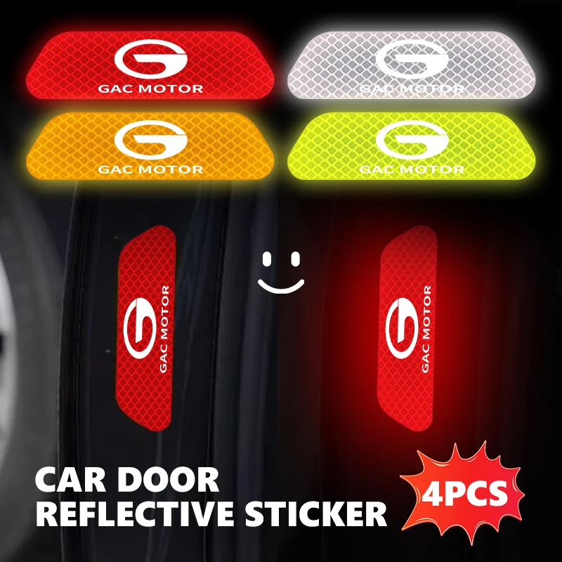 Car Door Safety Warning Mark Reflective Sticker Lighting Luminous For GAC MOTOR Aion S Aion Y AION V Trumpchi GS3 GS4 GS5 GS8 M8