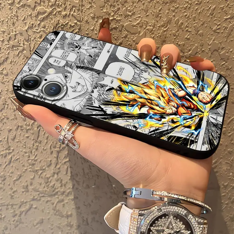 Dragon Ball Goku Manga Son Gohan Hülle für iPhone 7 8 17Air XS Max 13 12 11 17 Pro XR 15 16 14 Plus Schwarze weiche Handyhülle