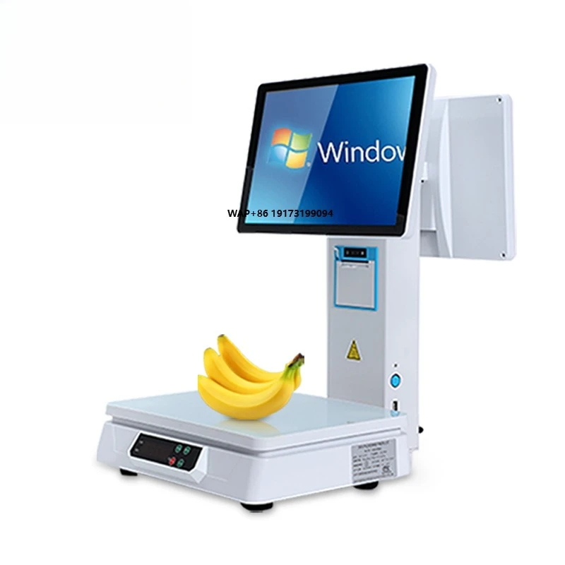 Digital Window Dual Screen Called 15.6 Cash Register POS System Touch Screen All Retail in Electronic Scale Grocery Store Market