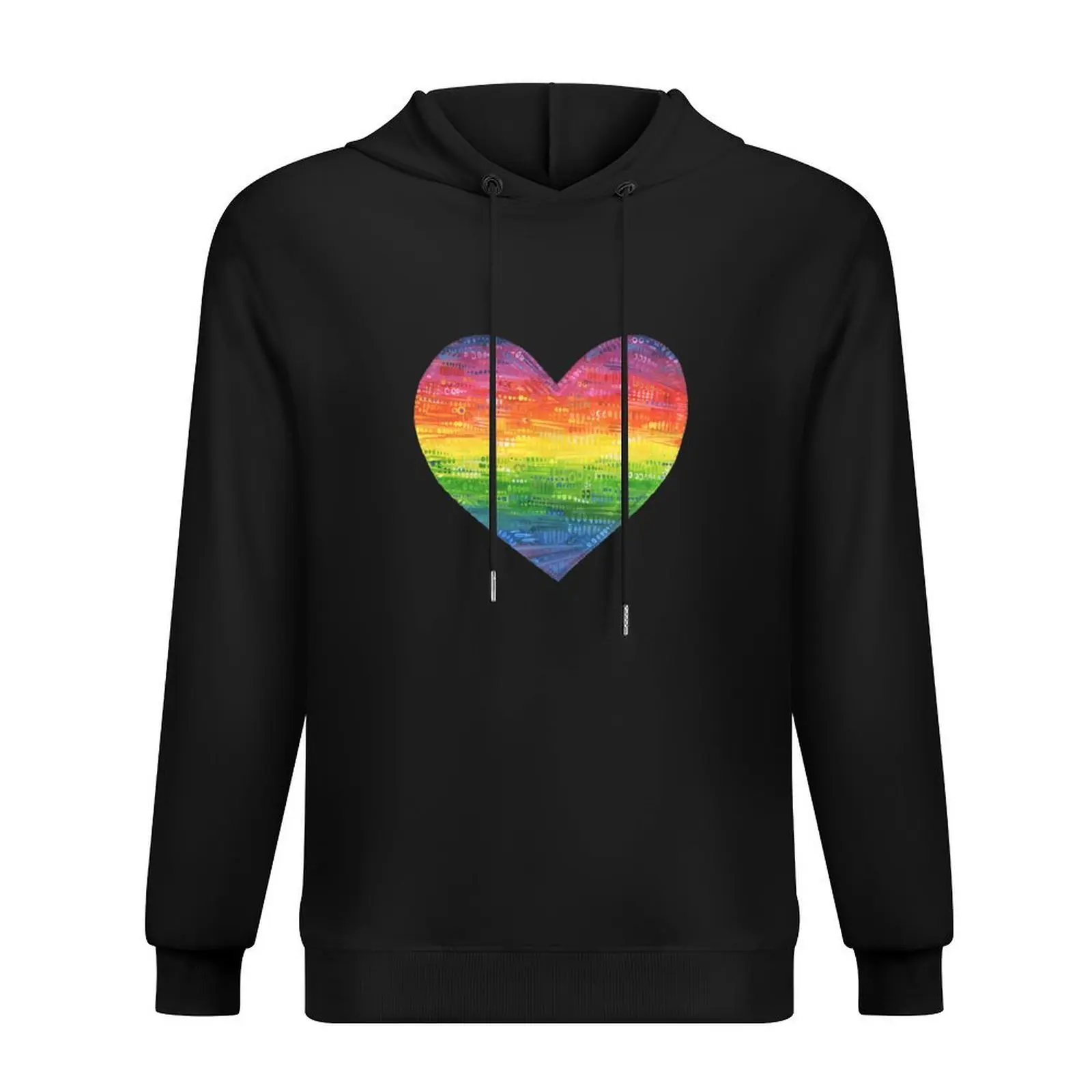 

Rainbow Heart Hoodie hooded shirt clothes for men japanese style men clothing men hoodie