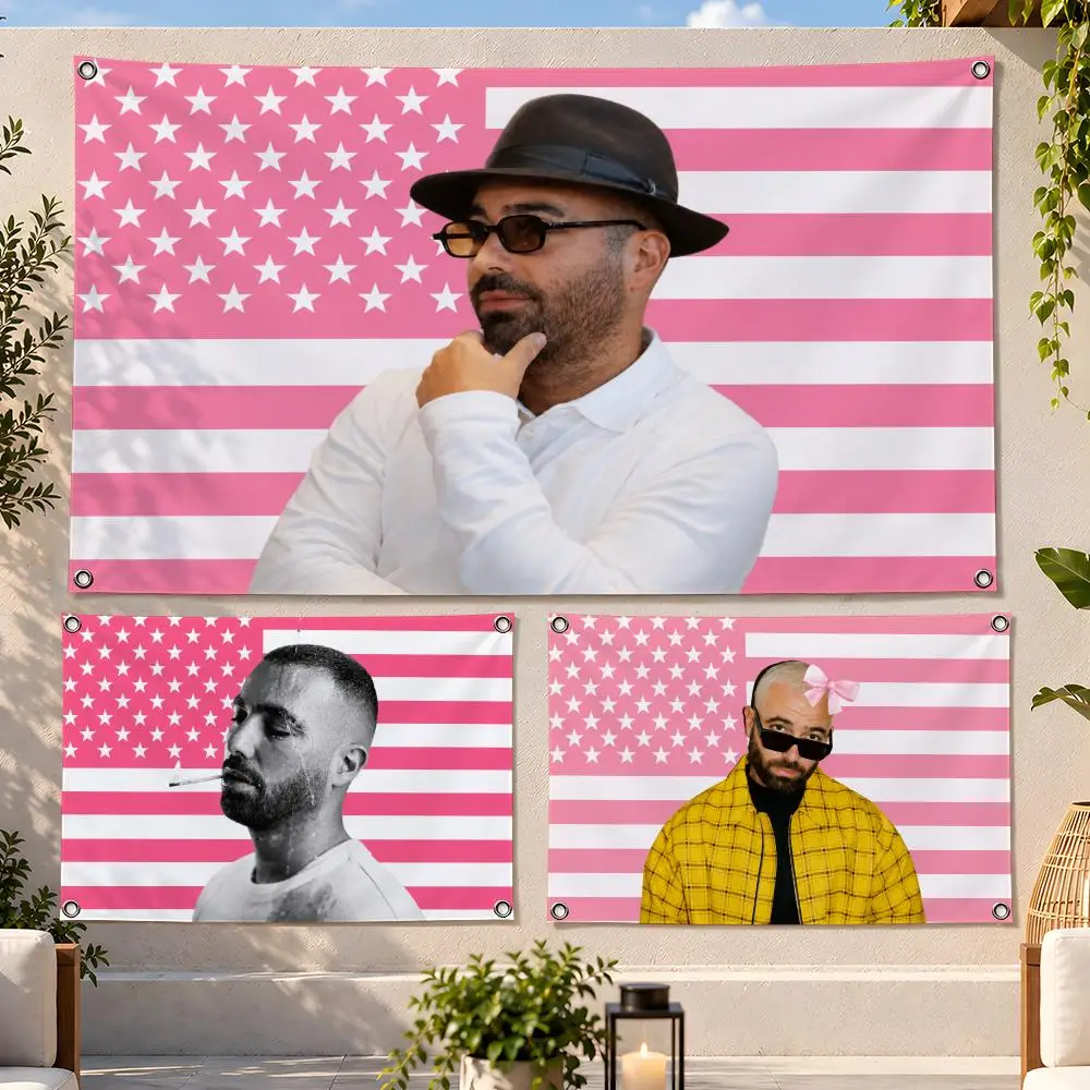 Singer Israeli Pop Omer Adam Flags Fan Flag Banner Wall Hanging Outdoor Yard Camping Dorm Garage Party Home Decor Gift