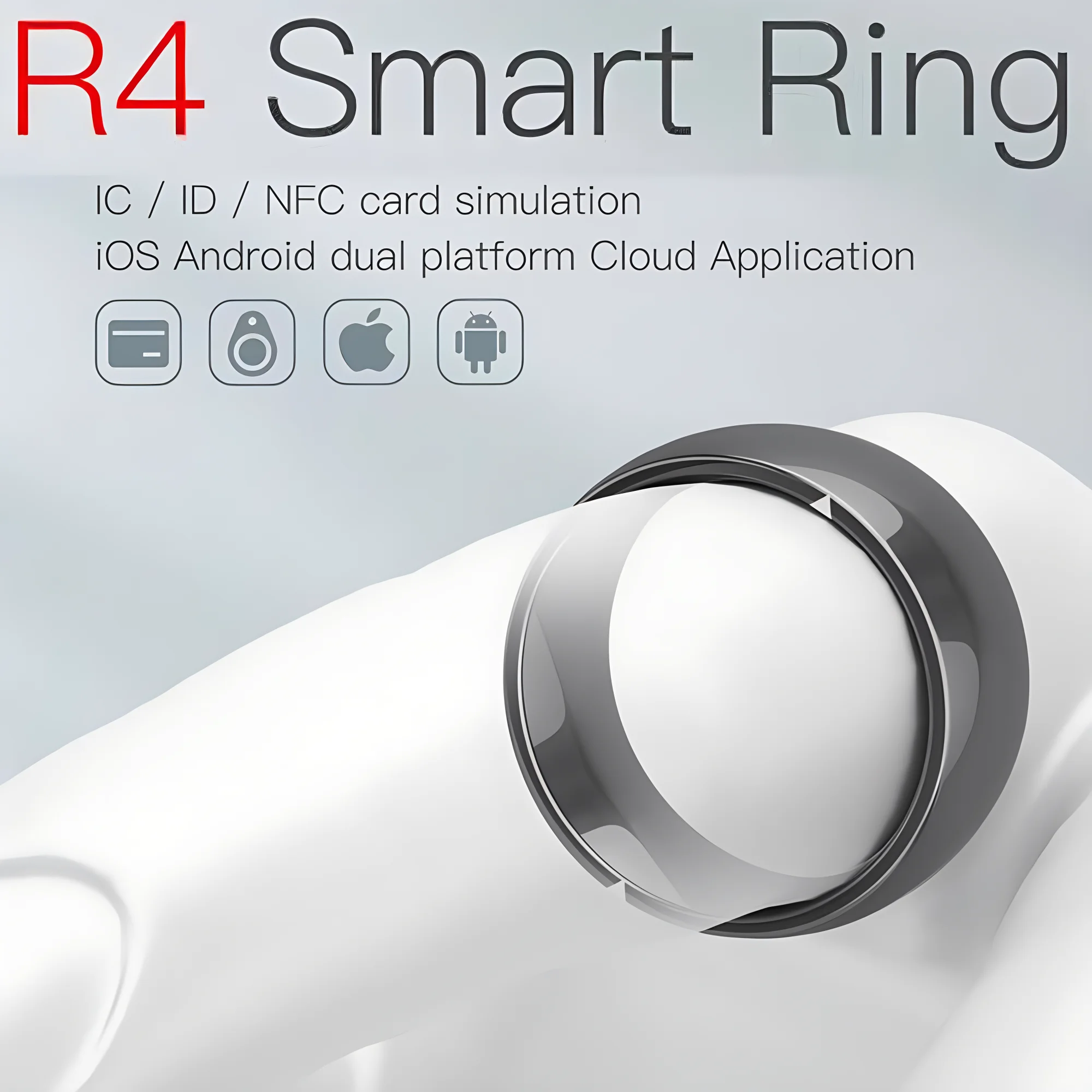 2024 Hot Sales R4 Smart Ring Access Card Storage Ring Intelligent Health Rings GPS IC ID NFC 4 Cards Wireless Disk Sharing