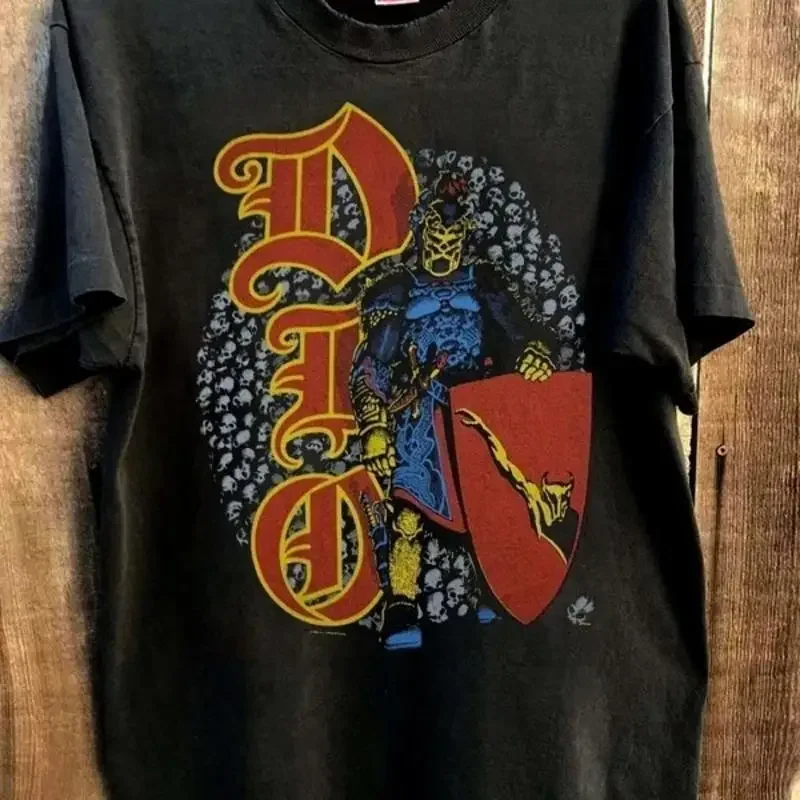 Dio band rare design Remake T shirt Basic Black Heavy Cotton tee
