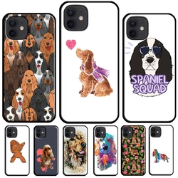 Custodia per telefono per cani Cocker Spaniel inglese per iPhone 15 13 11 14 Pro Max 12 13 mini X XR XS Max 8 7 Plus SE 2020 Cover Shell