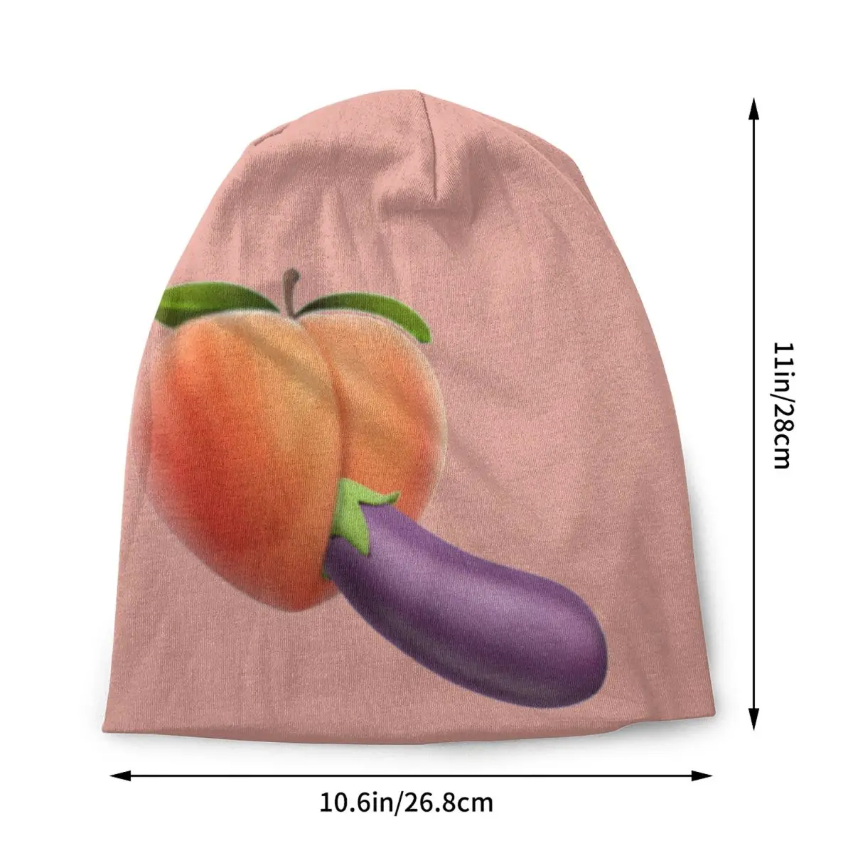 Funny Food Porno Peach Eggplant Design Bonnet Hat Knitting Hats Men Women Hip Hop Unisex Warm Winter Skullies Beanies Caps