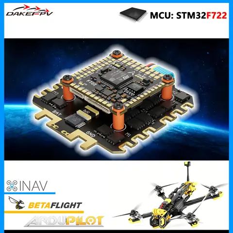 DAKEFPV F722 Flight Control FC 3-12S 100A 120A 4in1 ESC F722 Flight STACK 30x30mm For Remote Control FPV Racing Drone