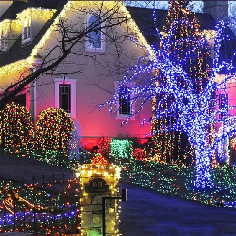 50/100/200/500 LED Açık Güneş Lambası LED Dize Işıklar Peri Tatil Noel Partisi Garlands Güneş Bahçe Su Geçirmez Işıklar