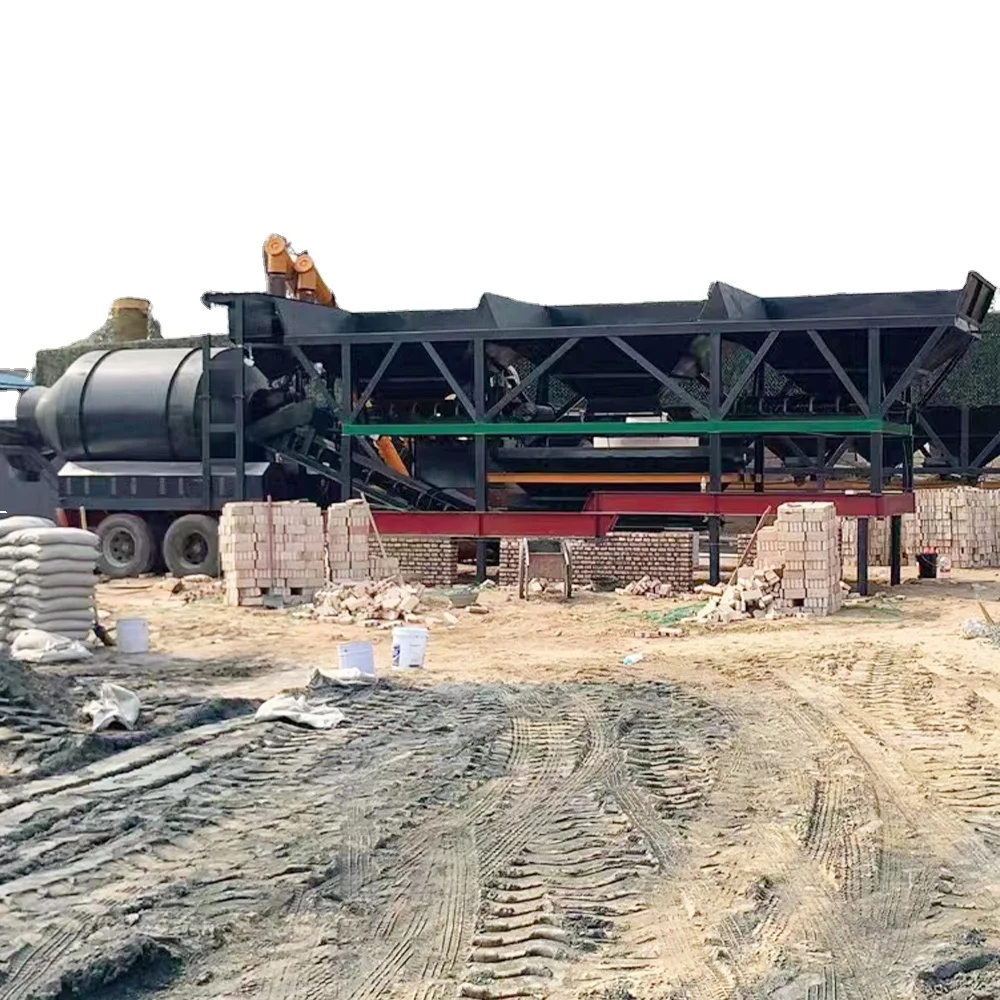 YG-750 27m³/h Mobile Drum Concrete Batching Plant 3-Bin Hopper CE Certified for Bridge Construction