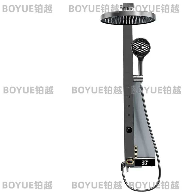 Digital Display Thermostatic Shower Set High Pressure Waist Spray Massage Rainfall Head Water Mixing Valve Bathroom Fixture