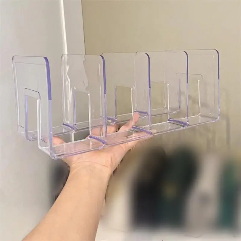 

4-Grid Small Bag Storage Racks Home Bedroom Table Bathroom Multipurpose Durable Acrylic Transparent Partition Bag And Bookshelf
