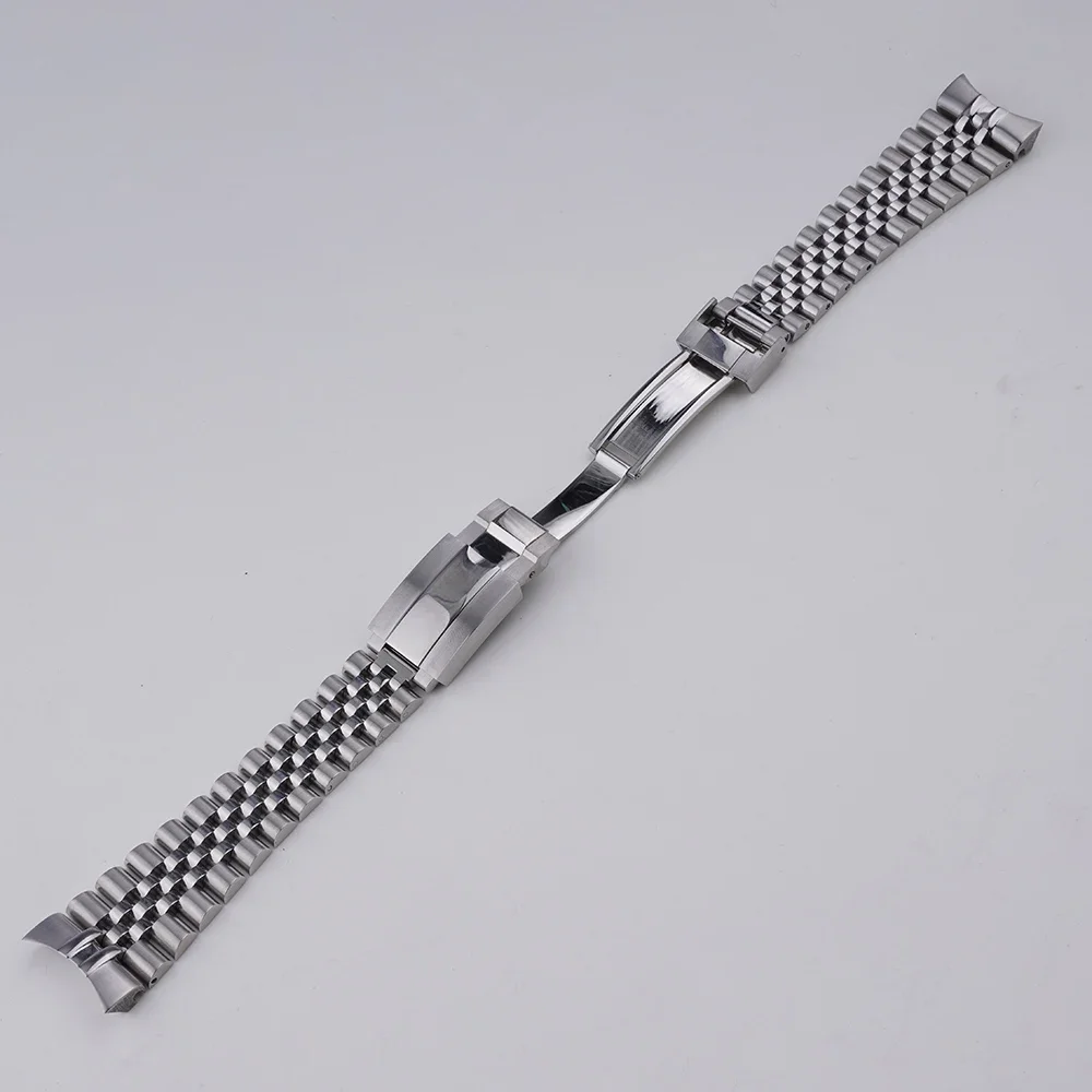 Rolamy 22mm 316L Steel Solid Curved End Screw Links With Oyster Clasp Jubilee Bracelet Strap For Casio MDV-106 MDV106G Watchband