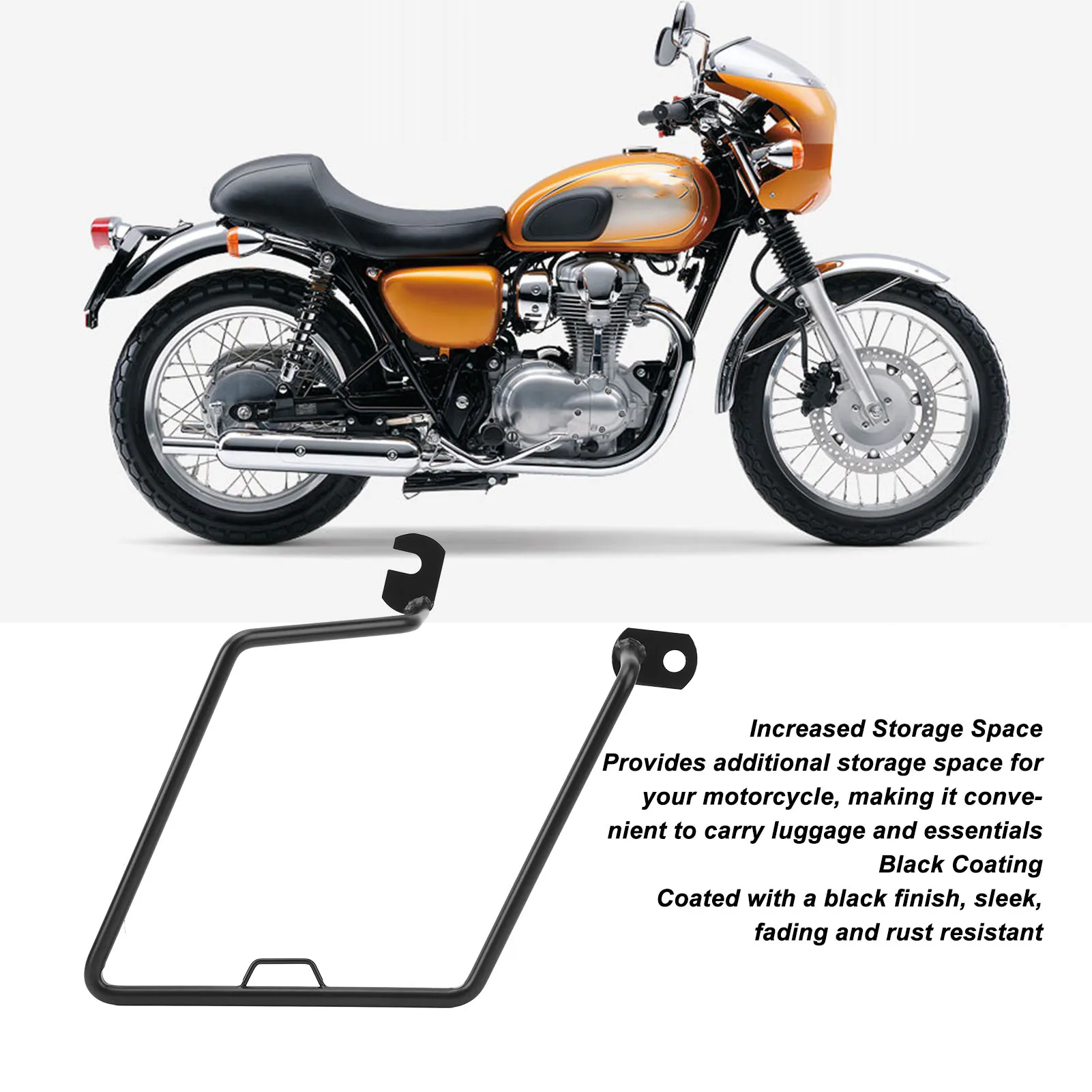 Motorcycle Side Saddle Bag Support Rack High Strength Side Luggage Carrier Rack For KAWASAKI W400 W650 W800