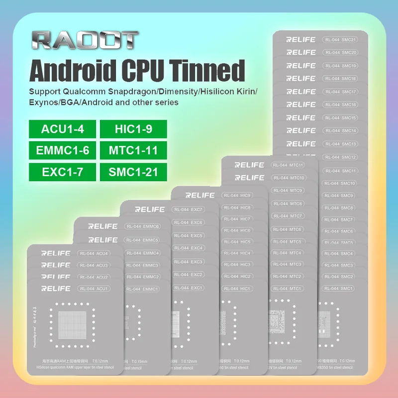 

【 58 шт./компл. Технические характеристики Android подходит для процессора набор трафаретов из оловянной стали для Android серий SMC/MTC/HIC/BGA/EXC