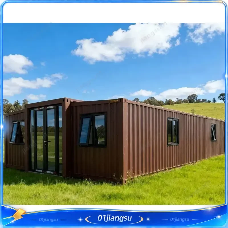 Modern Foldable Flat Roof Steel Container House Prefab Modular Home for Office Apartment Hotel Villa Portable Expandable
