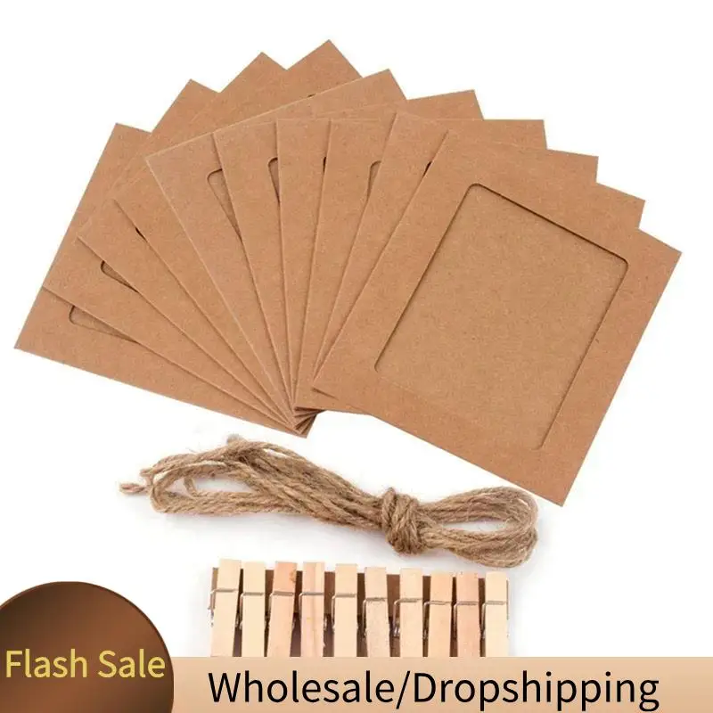 BAAD 100PCS 6Inch Baby Shower Photo Frame Clip Wall Happy Birthday Banner DIY Wedding Anniversary Picture Party Favor