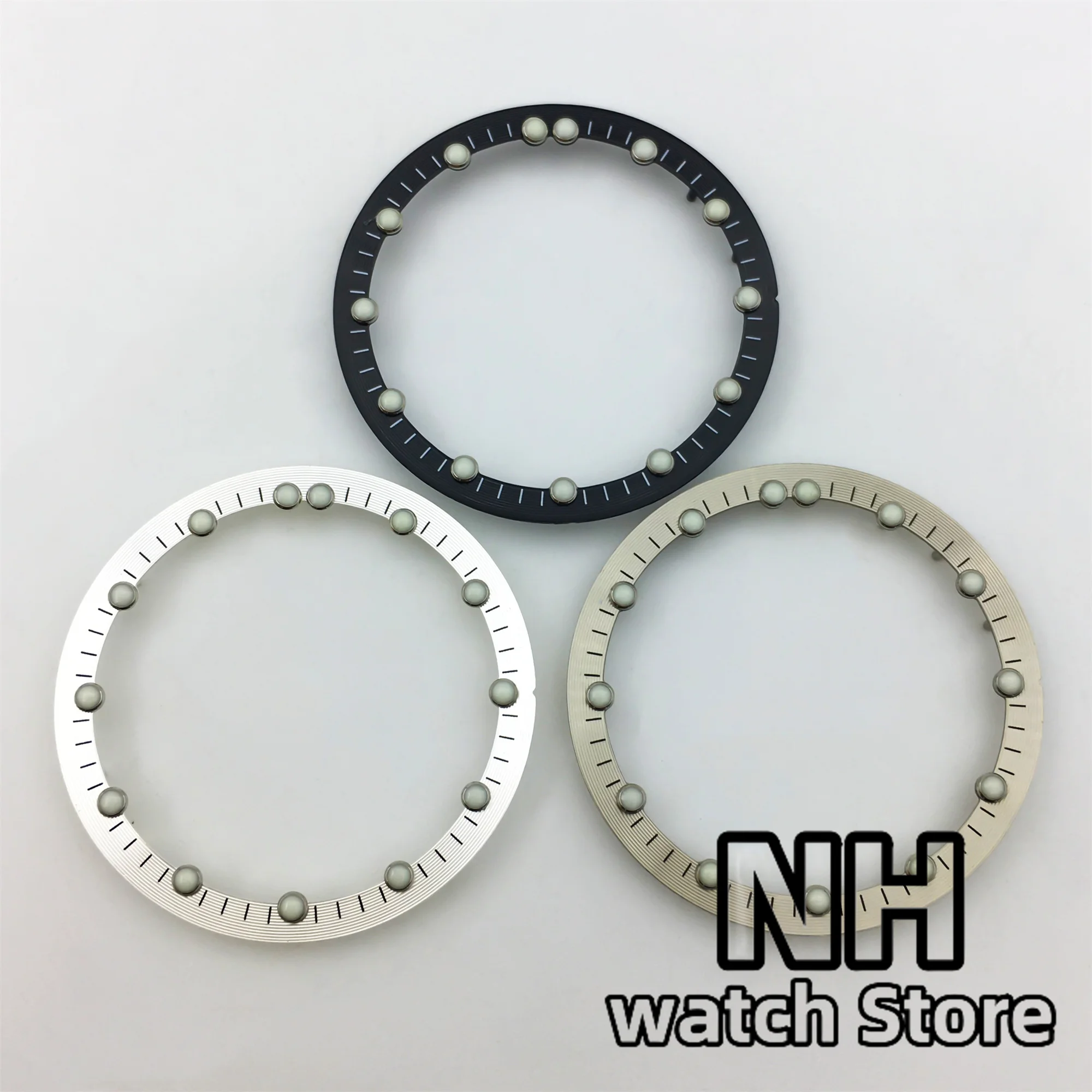 NH 29mm*24.5mm Watch Dial Circle Plate For NH70 NH72 Skeleton Movement Hollow Dial RIng C3 Luminous Watch accessories