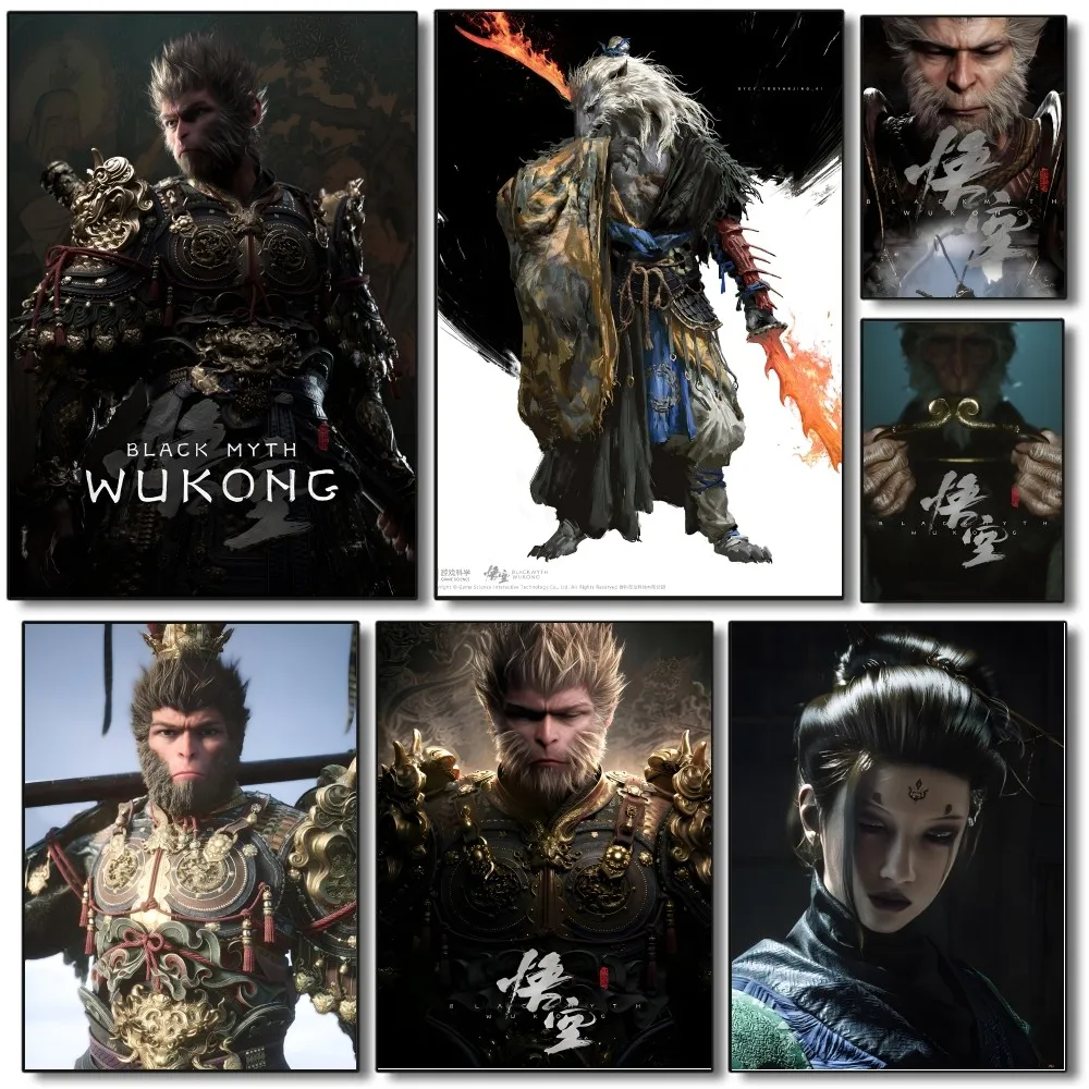 1PC Black Myth Wukong Poster Paper Print Home Living Room Bedroom Entrance Bar Restaurant Cafe Art Painting Decoration