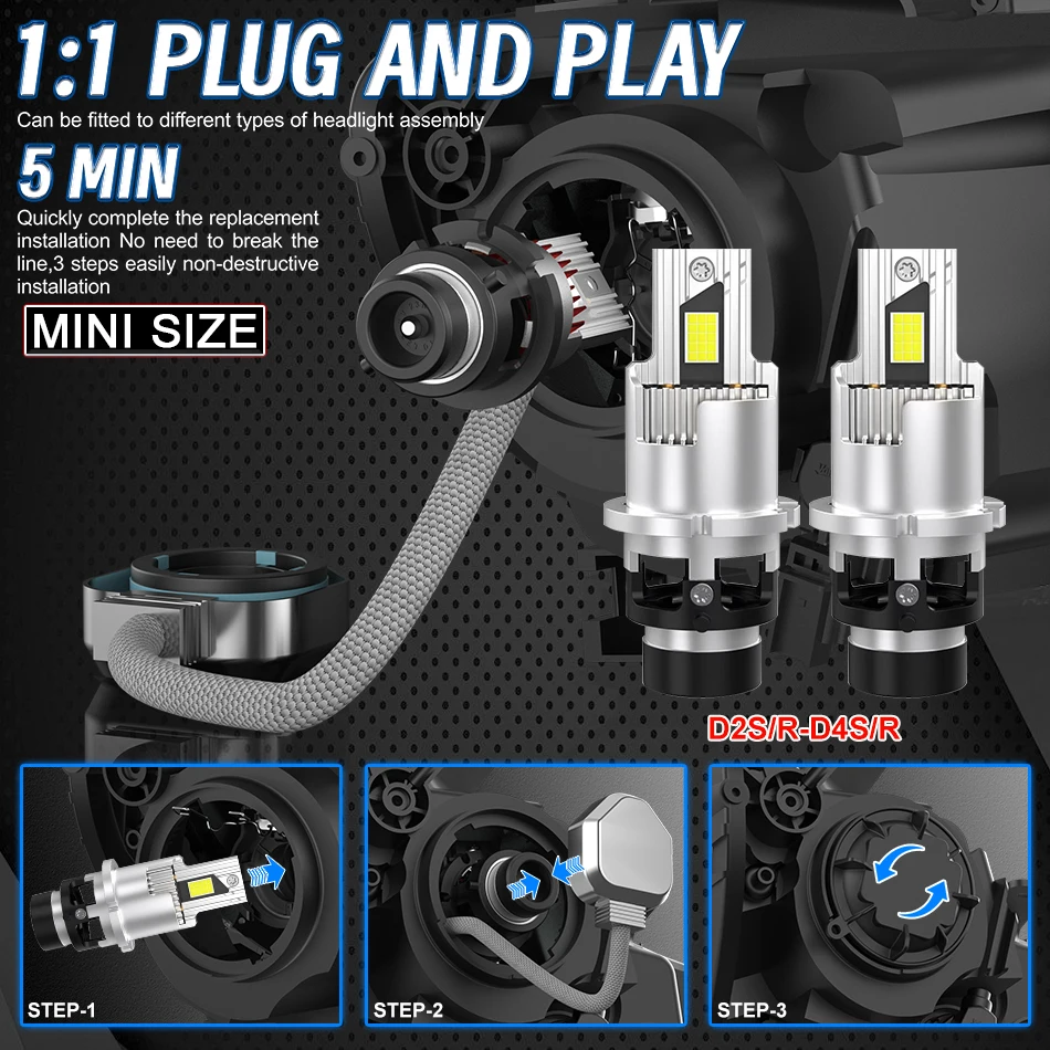 D SERIES D2S/D2R D4S/D4R Direct Plug-in LED Car Headlights LED 