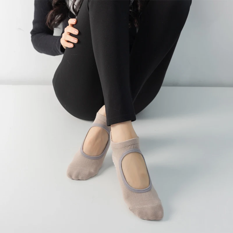 3Pairs Women Cotton Yoga Socks Silicone Non-slip Backless Pilates Socks with Grips for  Ladies Indoor Fitness Dance Ballet Socks