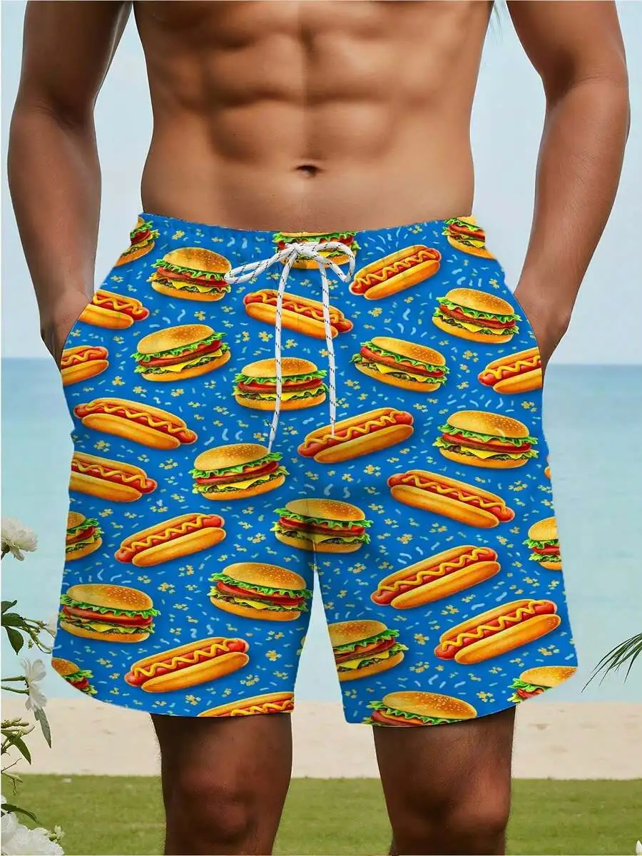 

White Casual Drawstring Waist Shorts For Men