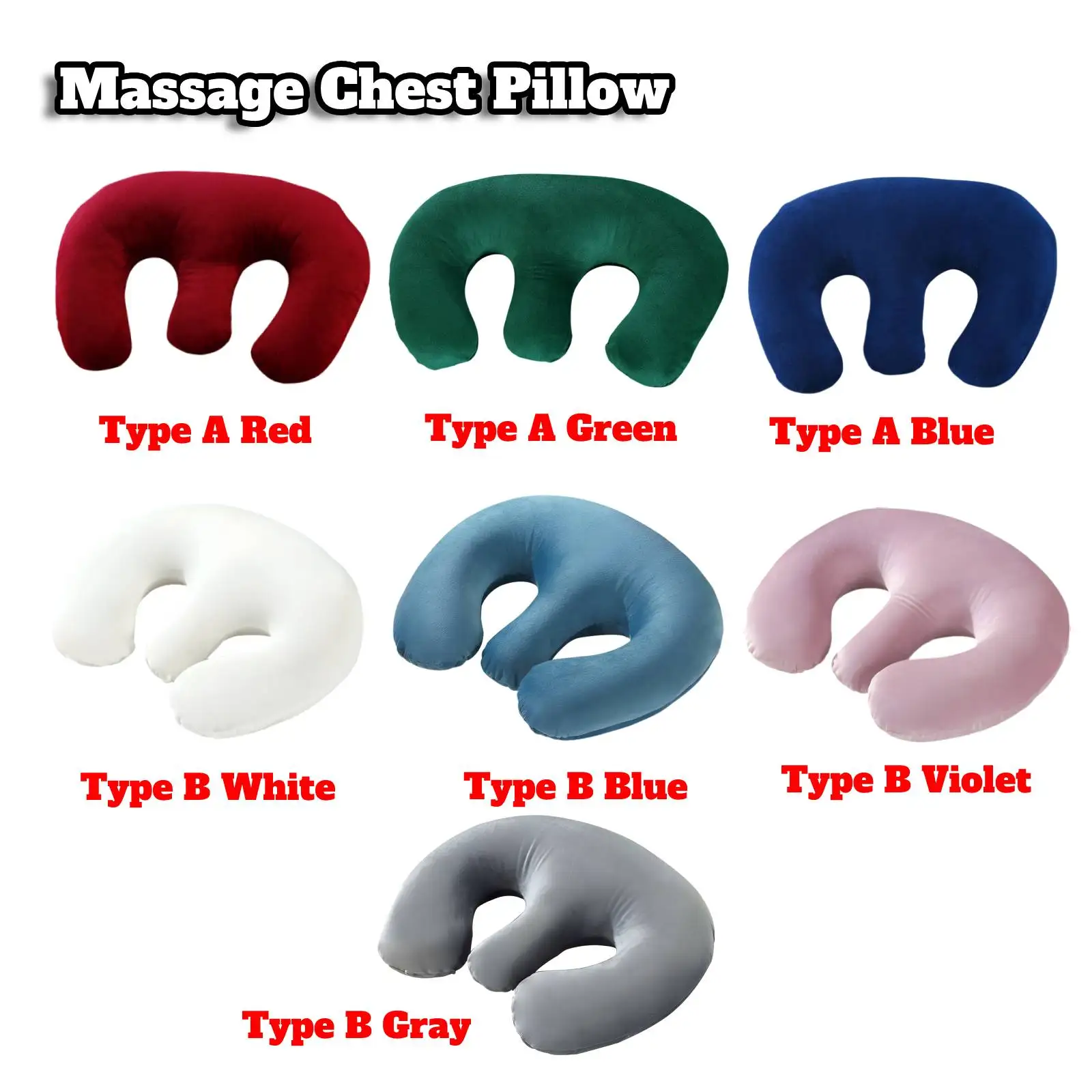 New M-type Pillow Breast Pillow for Massage Table Massage Chest Pillow for SPA Sleeping Travel,Postpartum Repair Massage Pad