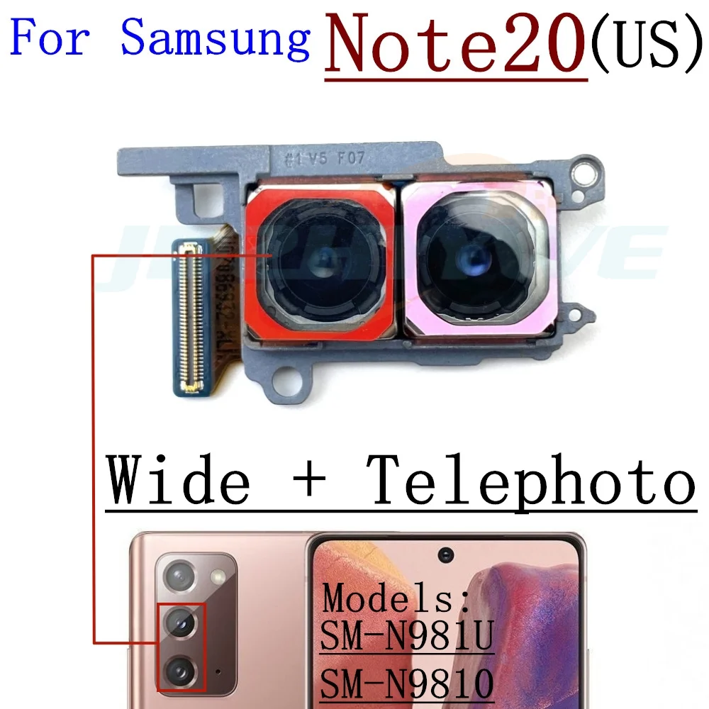 Front Rear View Back Camera For Samsung Note20 N980 N981 Note 20 Small Frontal Main Facing Camera Module Flex Parts