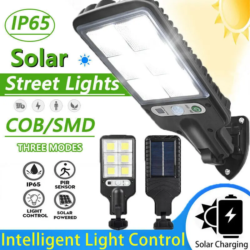 

18/30/72/117/108 Светодиодный солнечный свет 6000K Уличная солнечная лампа с 3 режимами освещения Датчик движения RIR Уличный фонарь Сад Патио Тропа Двор